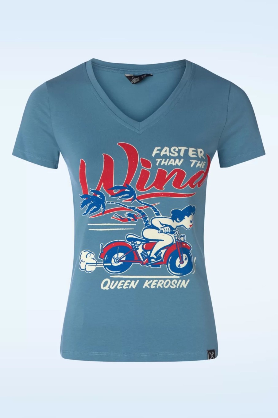 Queen Kerosin T-Shirts | Wind-T-Shirt In Himmelblau