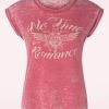 Queen Kerosin T-Shirts | No Time T-Shirt In Red Wash