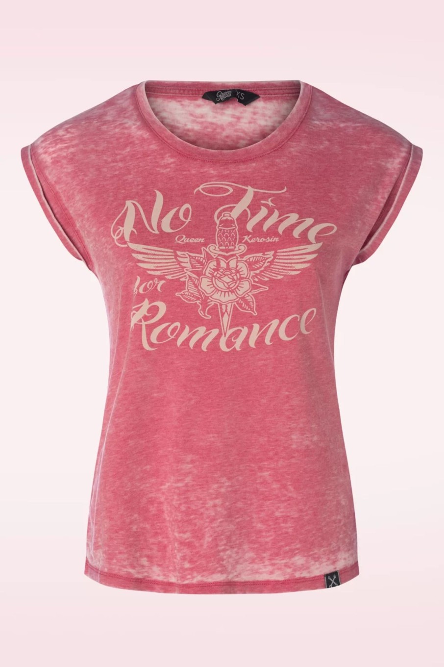 Queen Kerosin T-Shirts | No Time T-Shirt In Red Wash