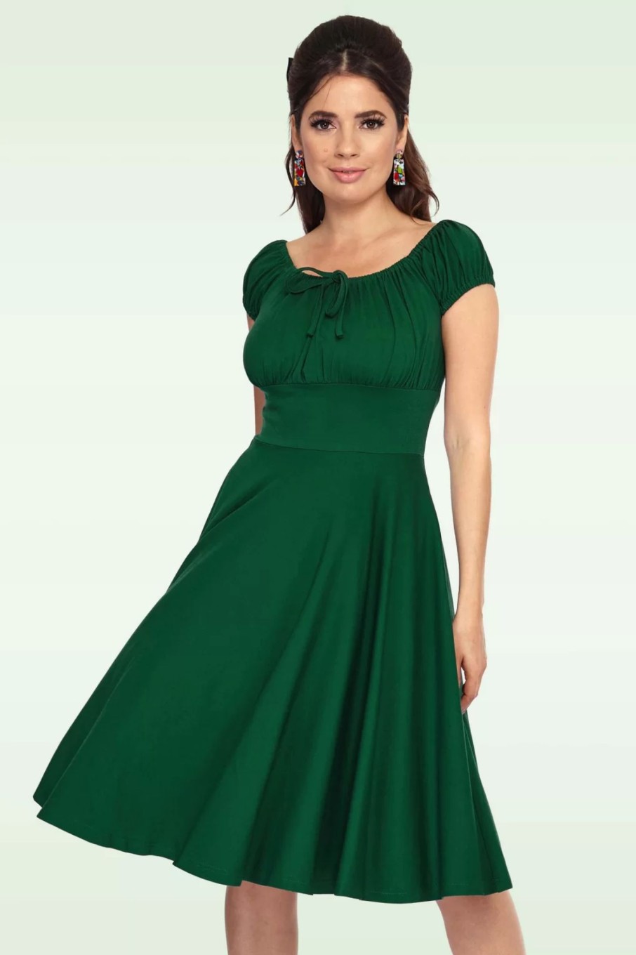 Vixen Plus Sizes Kleider | Tessy Swing Kleid In Waldgrun