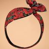 Be Bop a Hairbands Haarschmuck | Retro Mohnblumen Haarschal In Schwarz Und Rot