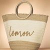 Smashed Lemon Taschen | Raffia Boho Tragetasche In Sand