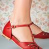 Charlie Stone Ballerinas | Singapur T-Strap Flats In Rot