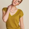 King Louie Pullover | Deep V Top Cosette In Currygelb