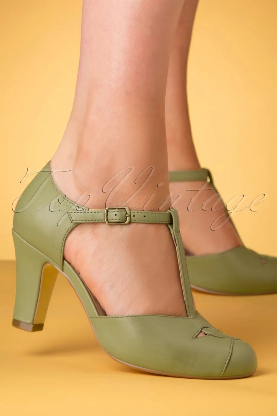 Chelsea Crew Pumps | Glinda Pumps Mit T-Strap In Salbei