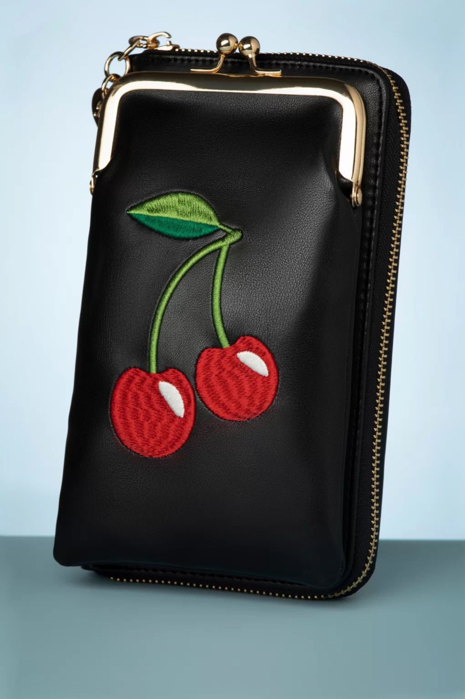 Banned Retro Geldborsen | Cherry Pie Body Phone Tasche In Schwarz