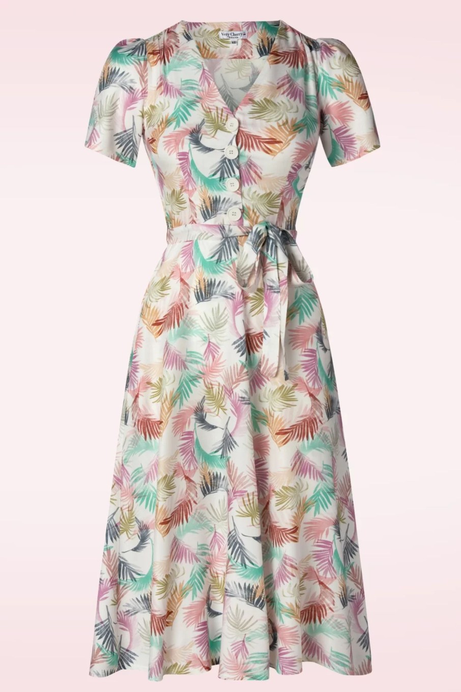 Very Cherry A-Linien Kleider | Magnolia Gatsby Pastell Blumen Kleid In Weis