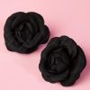 ZaZoo Haarschmuck | Pin-Up-Paar Schwarze Blumen-Haarspangen