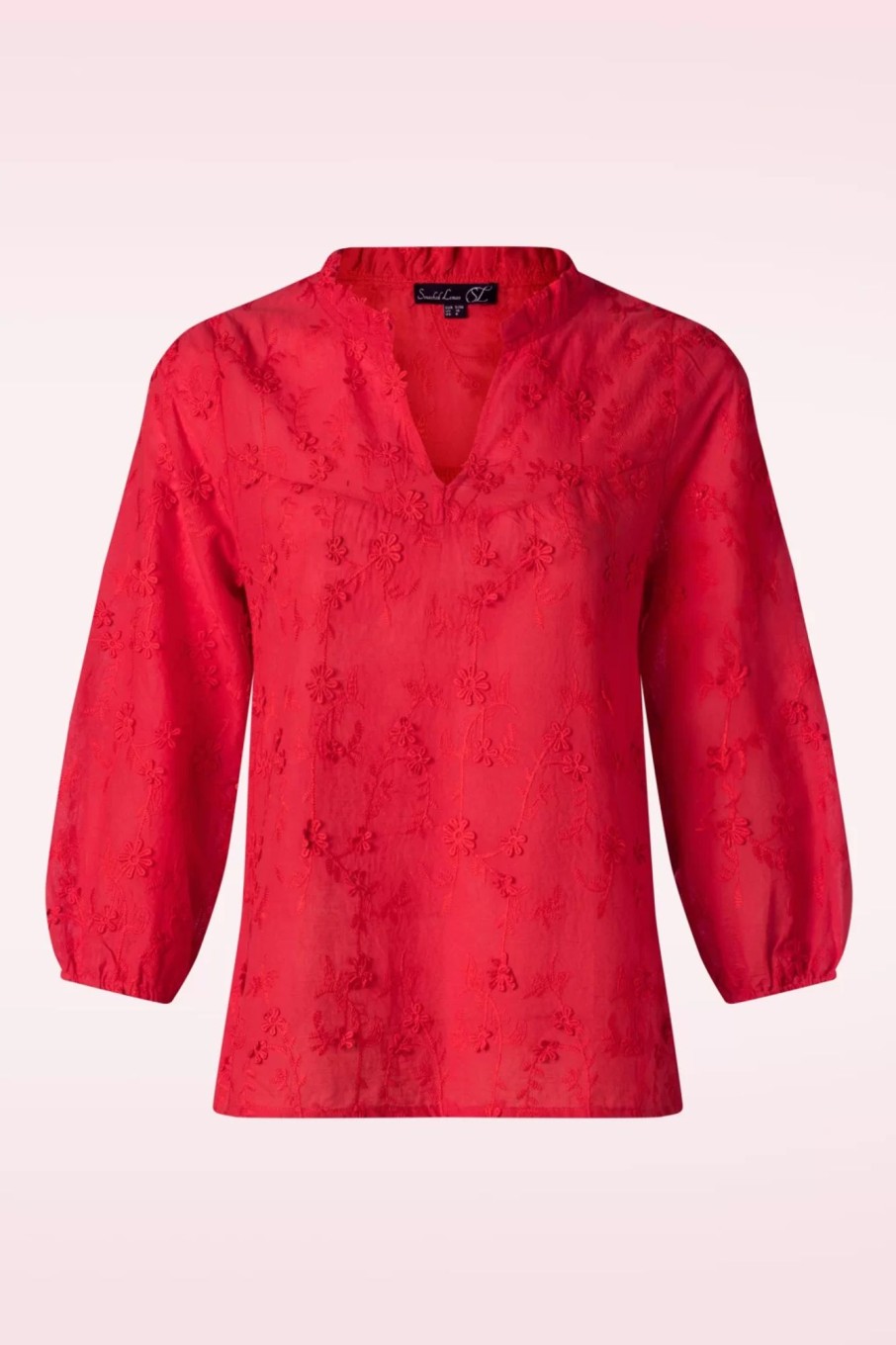 Smashed Lemon Blusen | Ruth Bestickte Bluse In Rot