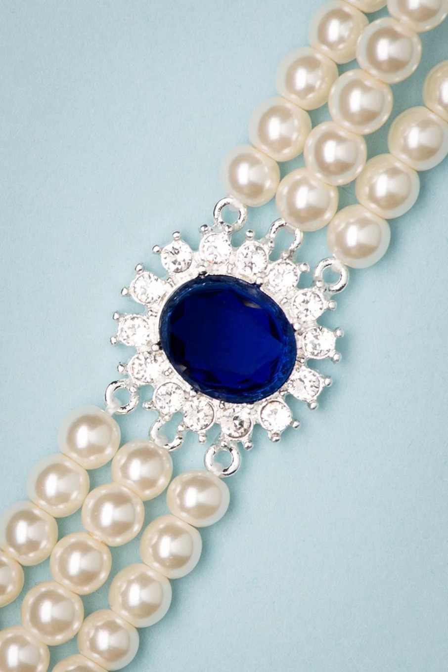 Lovely Schmuck | Lady Diana Perlen Halskette In Saphir Blau