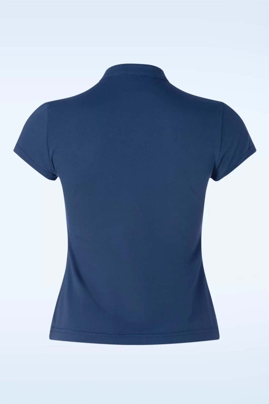 Banned Retro Tops | Mandarin Top Mit Stehkragen In Marineblau