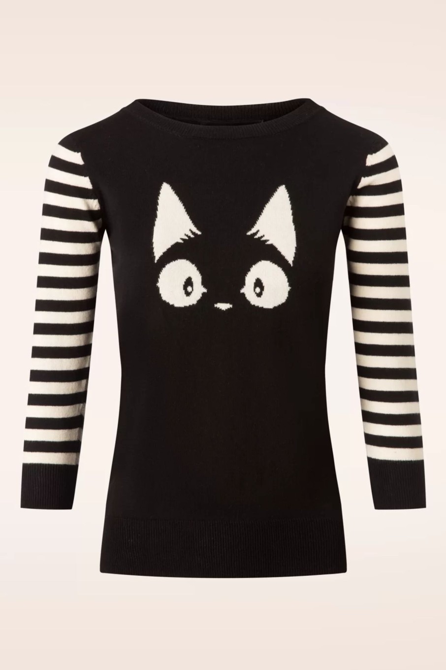 Mak Sweater Pullover | Debbie Cat Gestreifter Pullover In Schwarz