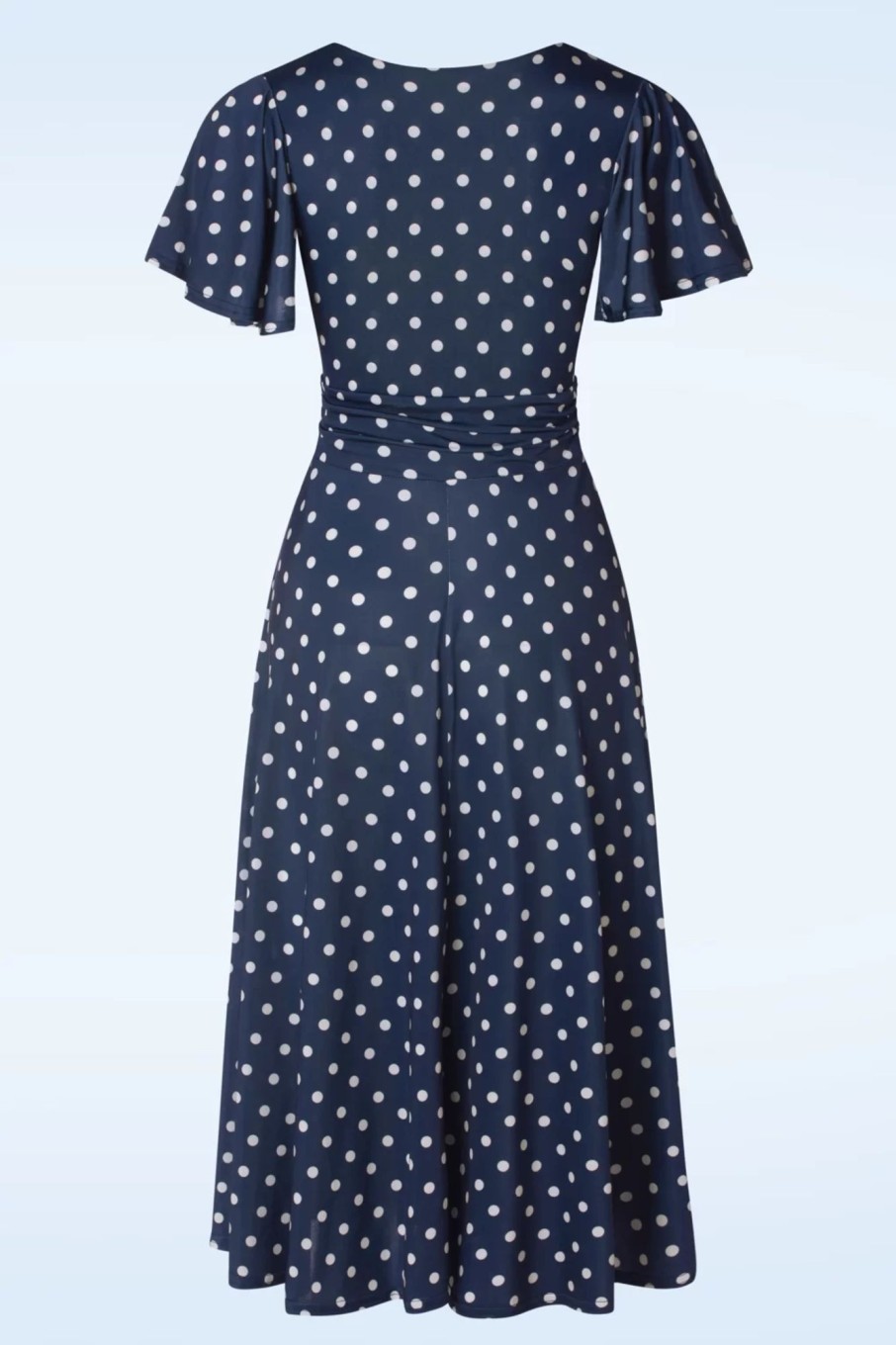 Vintage Chic for Topvintage Swing Kleider | Irene Polkadot Cross Over Swing Kleid In Marineblau