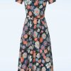 Seasalt Plus Sizes Kleider | Helena Midikleid In Flowering Blooms Maritime