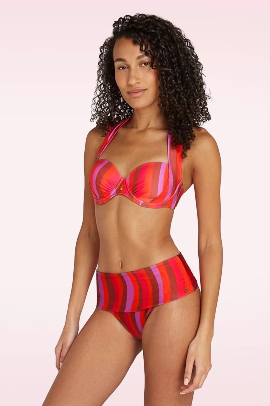 TC Beach Bikinis | Flipover Shiny Waves Bikinihose In Multi