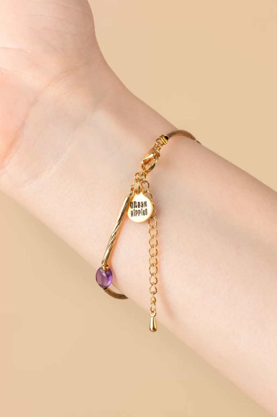 Urban Hippies Schmuck | Sassy Ametista Armband In Gold Und Lila