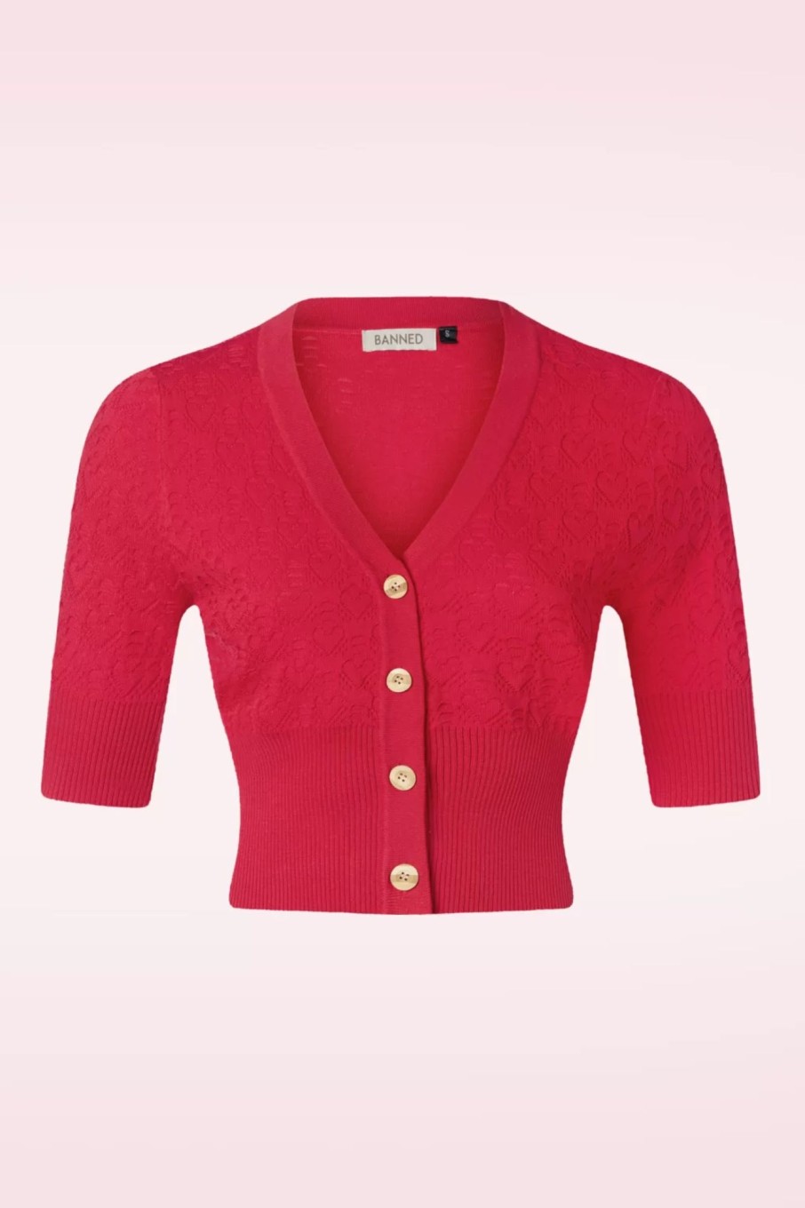 Banned Retro Strickjacken | Love Heart Strickjacke In Rot