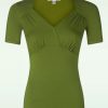 Very Cherry T-Shirts | Trikot Sweetheart Top In Deluxe Olive