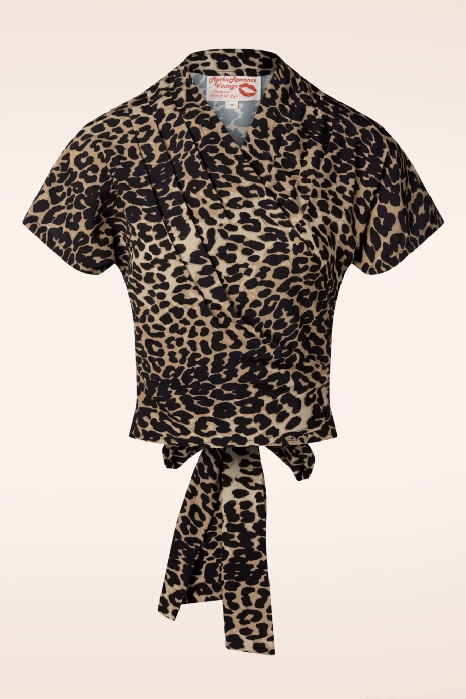 Rock N Romance Blusen | Darla Wickelbluse Mit Kurzen Armeln In Leopard