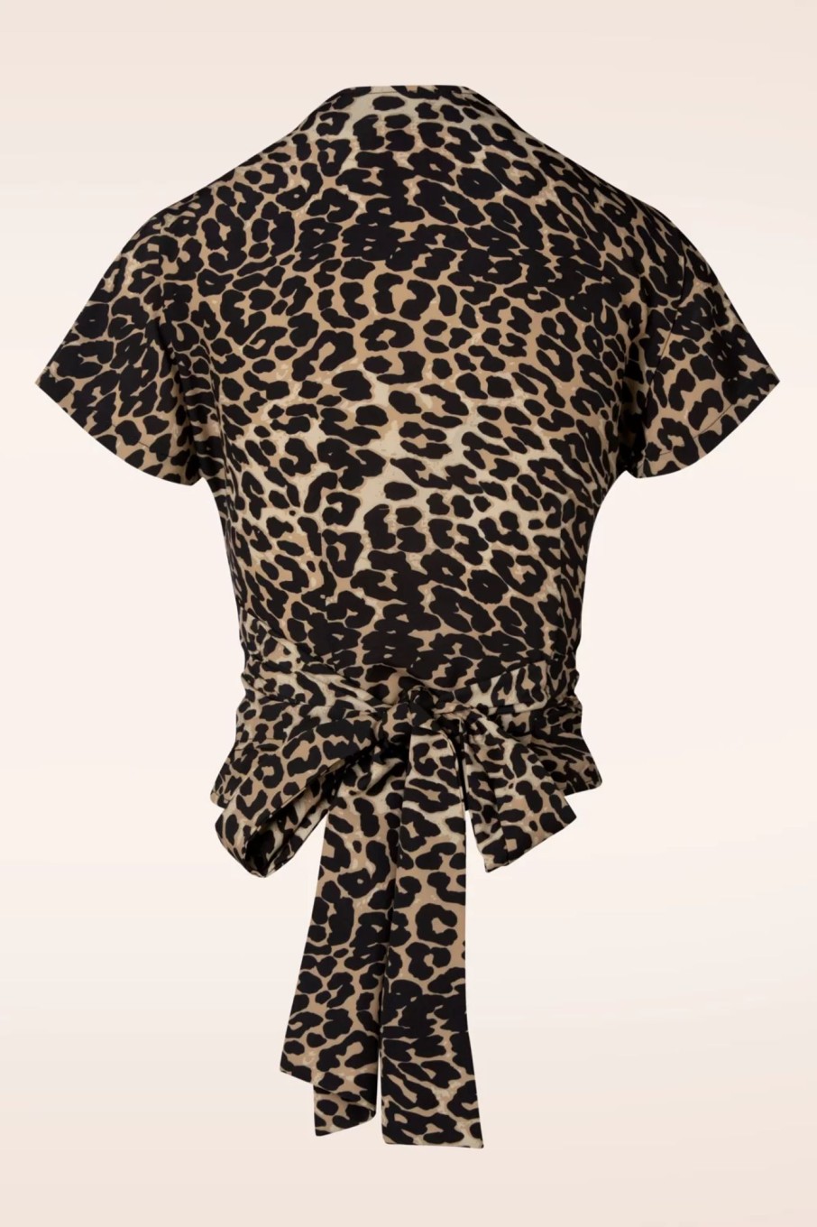 Rock N Romance Blusen | Darla Wickelbluse Mit Kurzen Armeln In Leopard