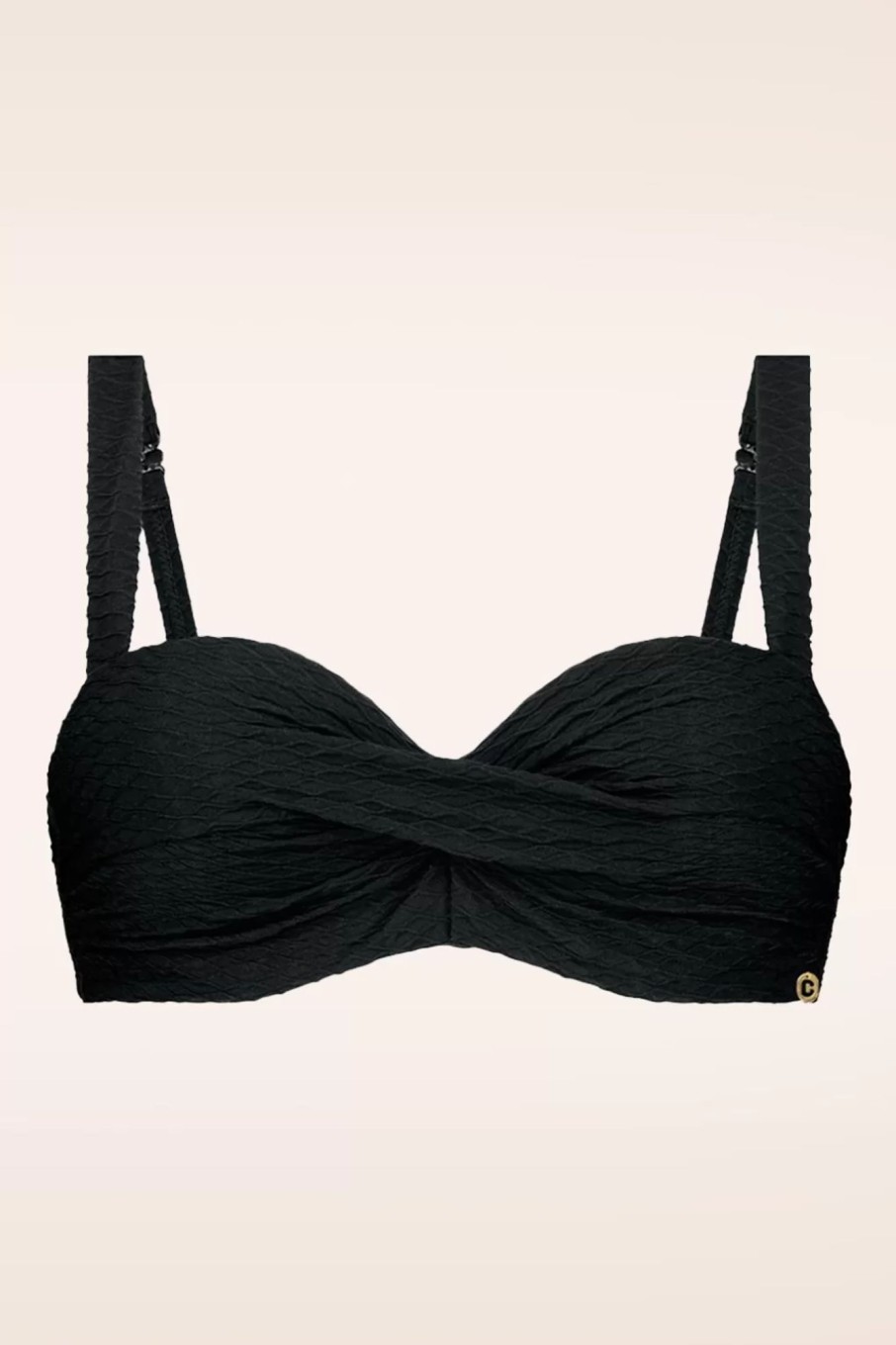 TC Beach Bikinis | Twisted Bikinioberteil In Schwarze Schlange