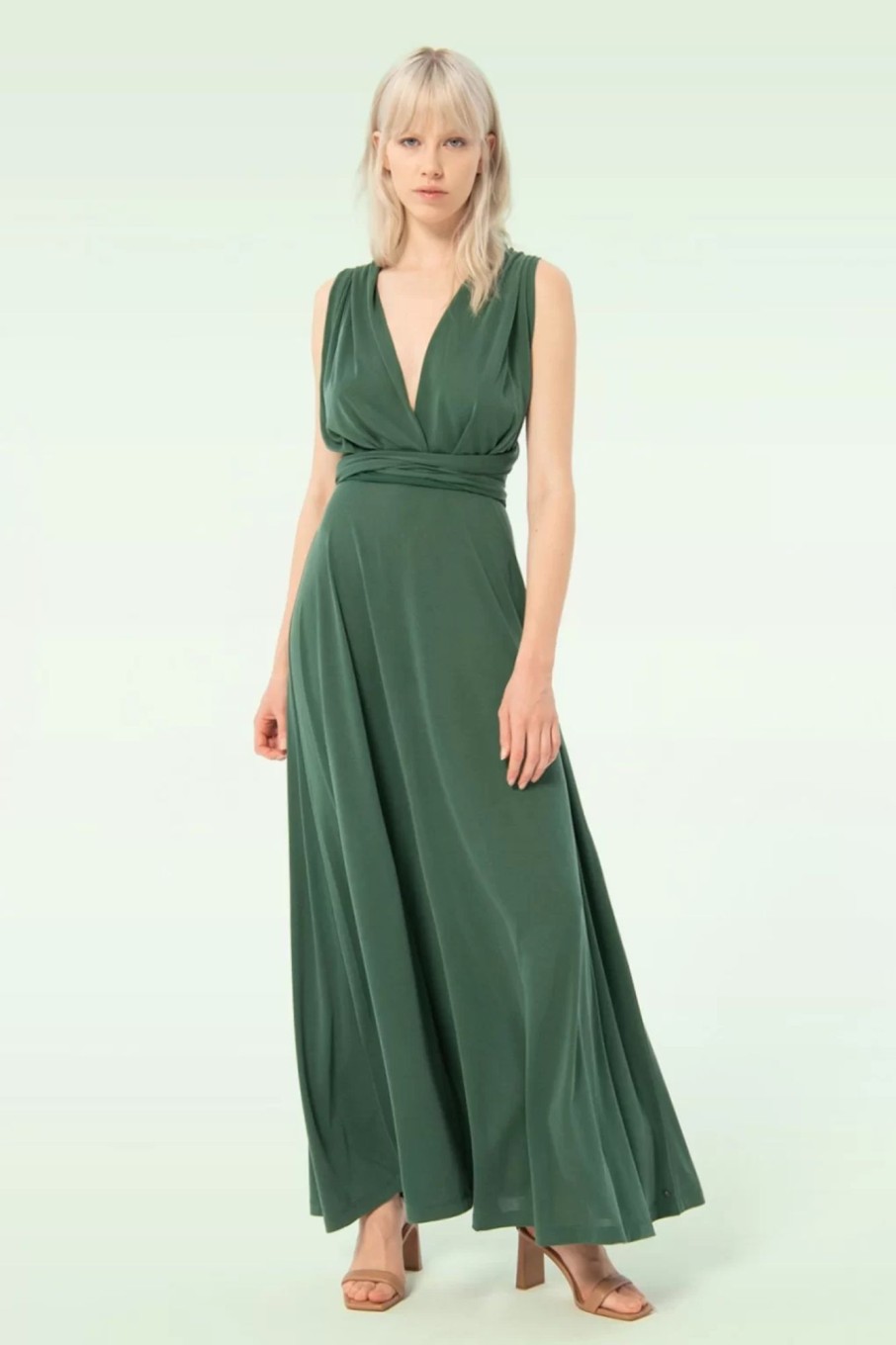 Surkana Maxi Kleider | Evelyn Multi Position Kleid In Khaki