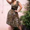 Glamour Bunny Uni Kleider | The Marilyn Swing Kleid In Leopard