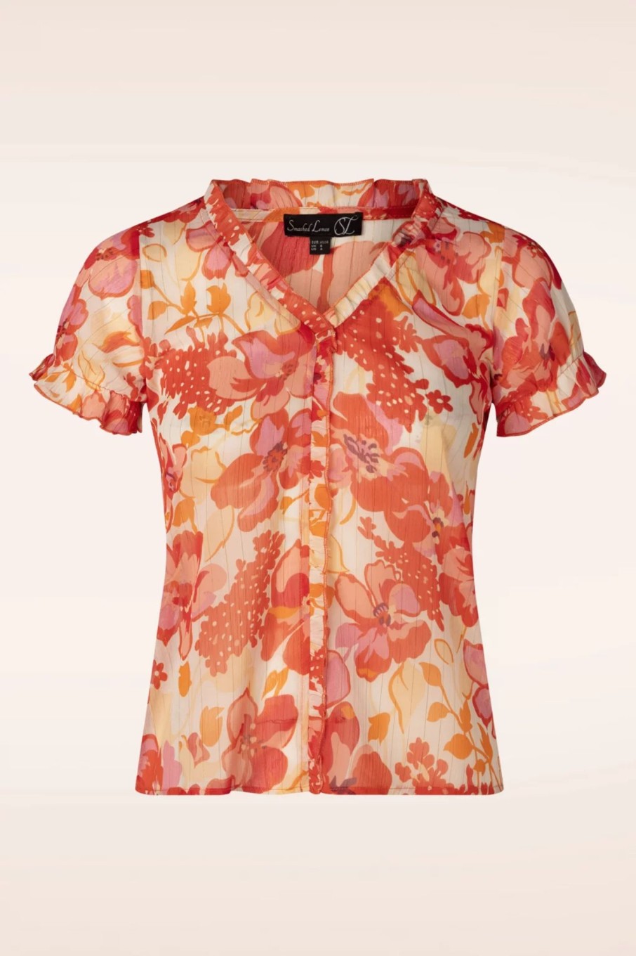 Smashed Lemon Blusen | Femmy Floral Bluse In Orange