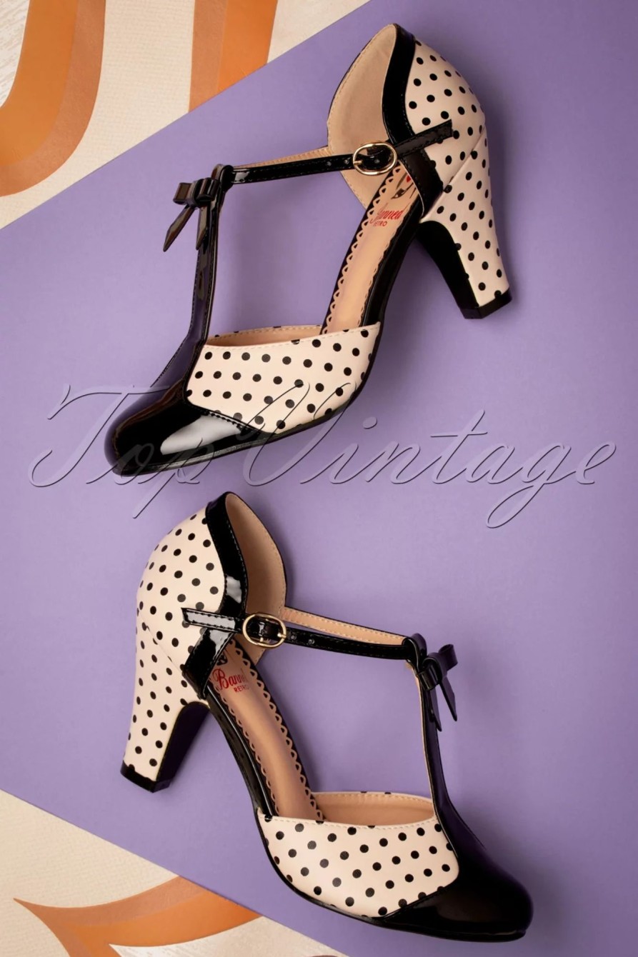 Banned Retro Pumps | Kelly Lee Pumps Mit T-Strap In Schwarz Und Blush