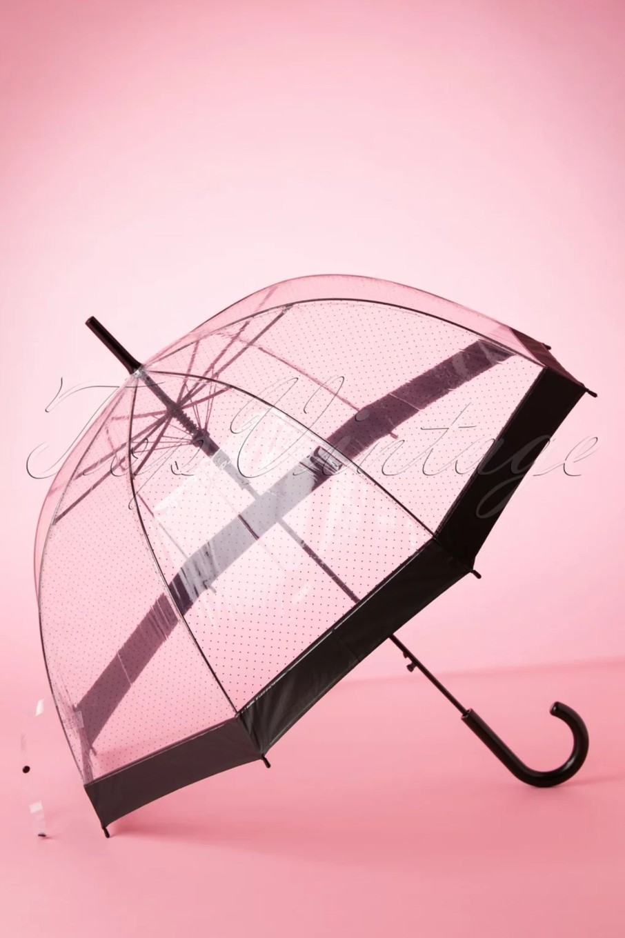 So Rainy Regenschirme | Lady Dot Transparenter Kuppelschirm In Schwarz