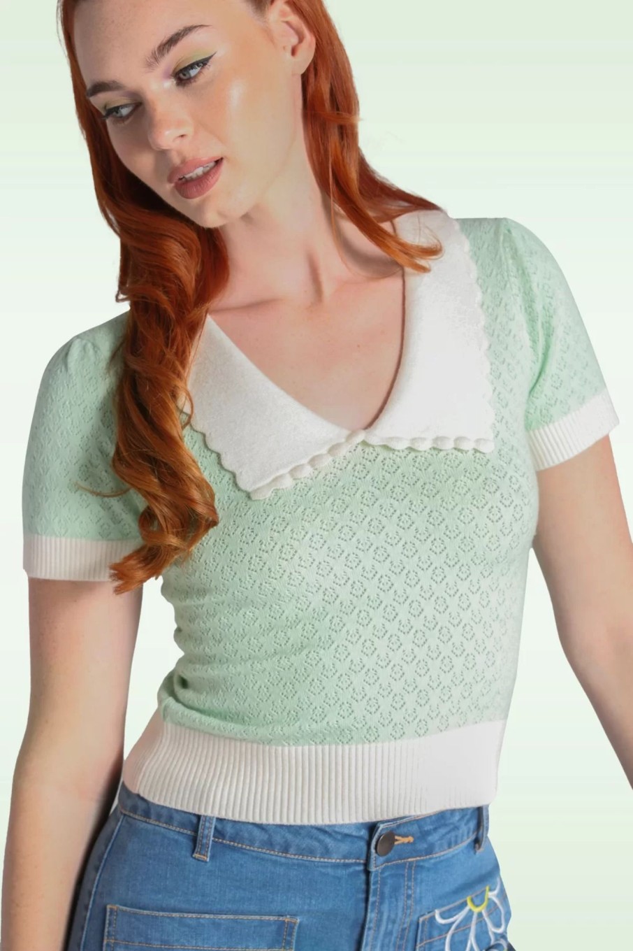 Bunny Pullover | Joanie Top In Mint