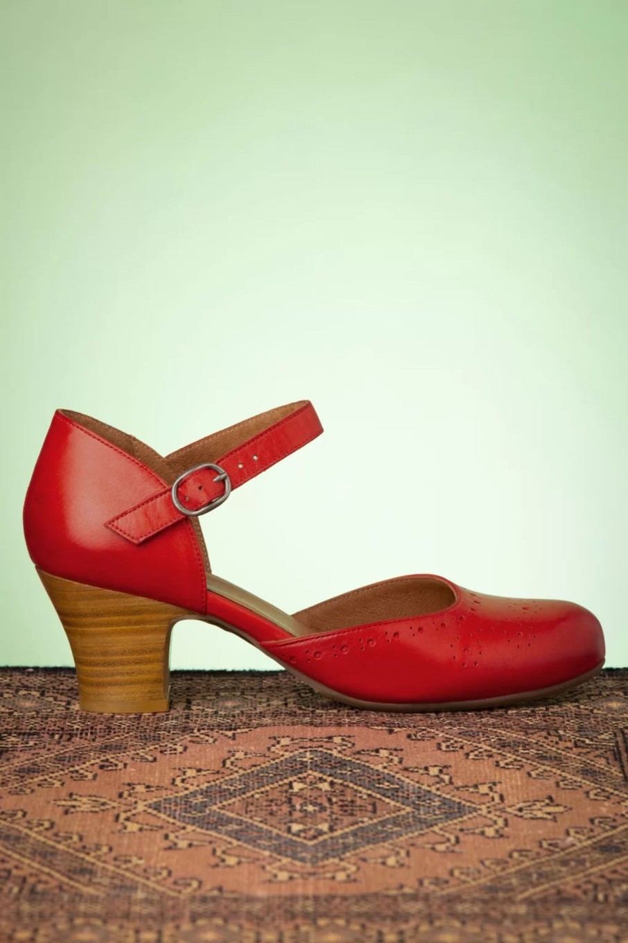 Miz Mooz Pumps | Focus Leder Mary Jane Pumps In Scharlachrot