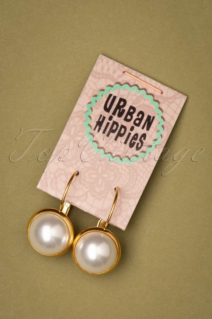 Urban Hippies Schmuck | Vergoldete Pearl Ohrstecker In Elfenbein