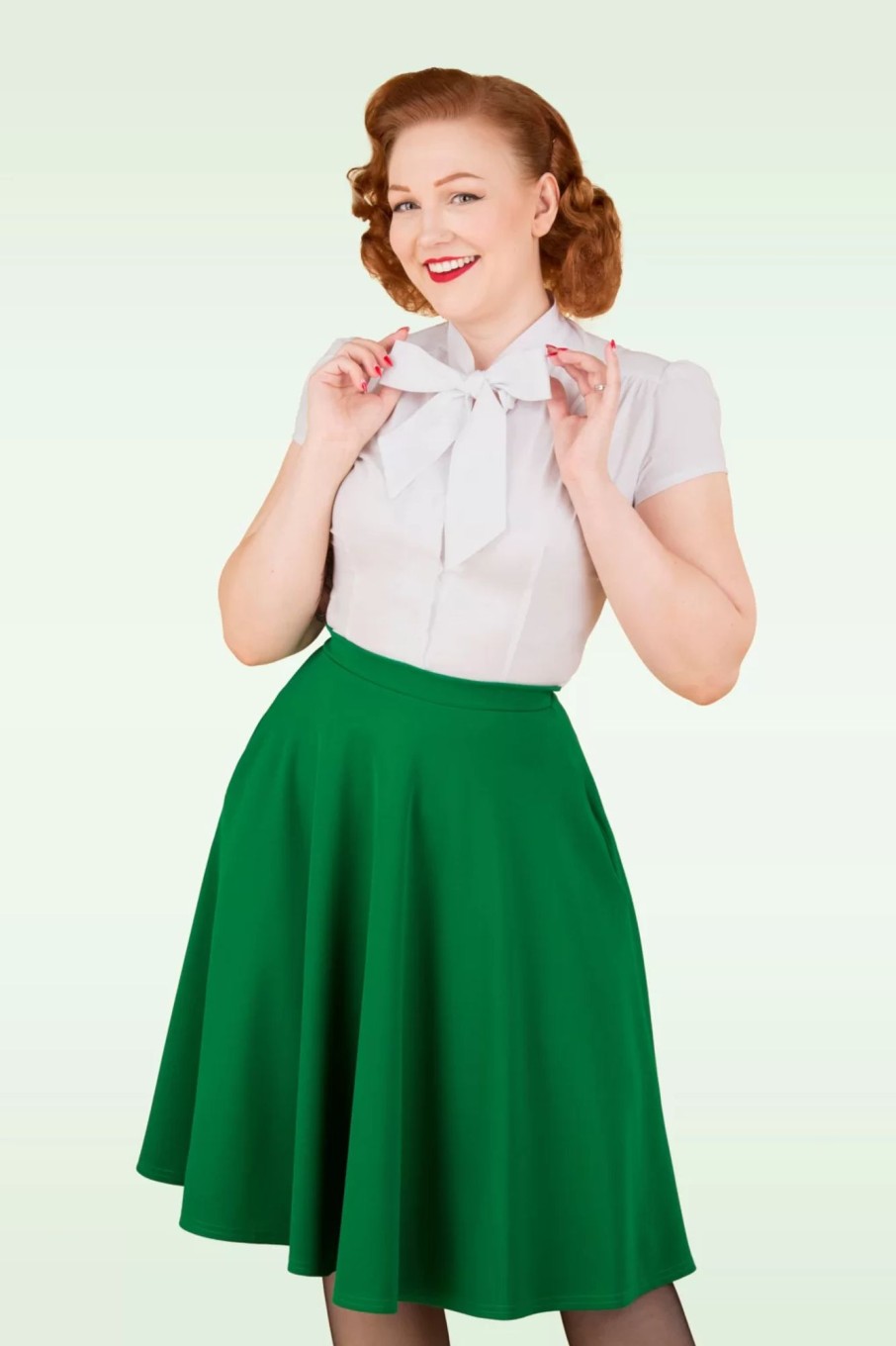 Vintage Chic for Topvintage Rocke | Sheila Swing Rock In Smaragdgrun