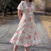 Vintage Chic for Topvintage Swing Kleider | Irene Flower Cross Over Swing Kleid In Seidigem Creme