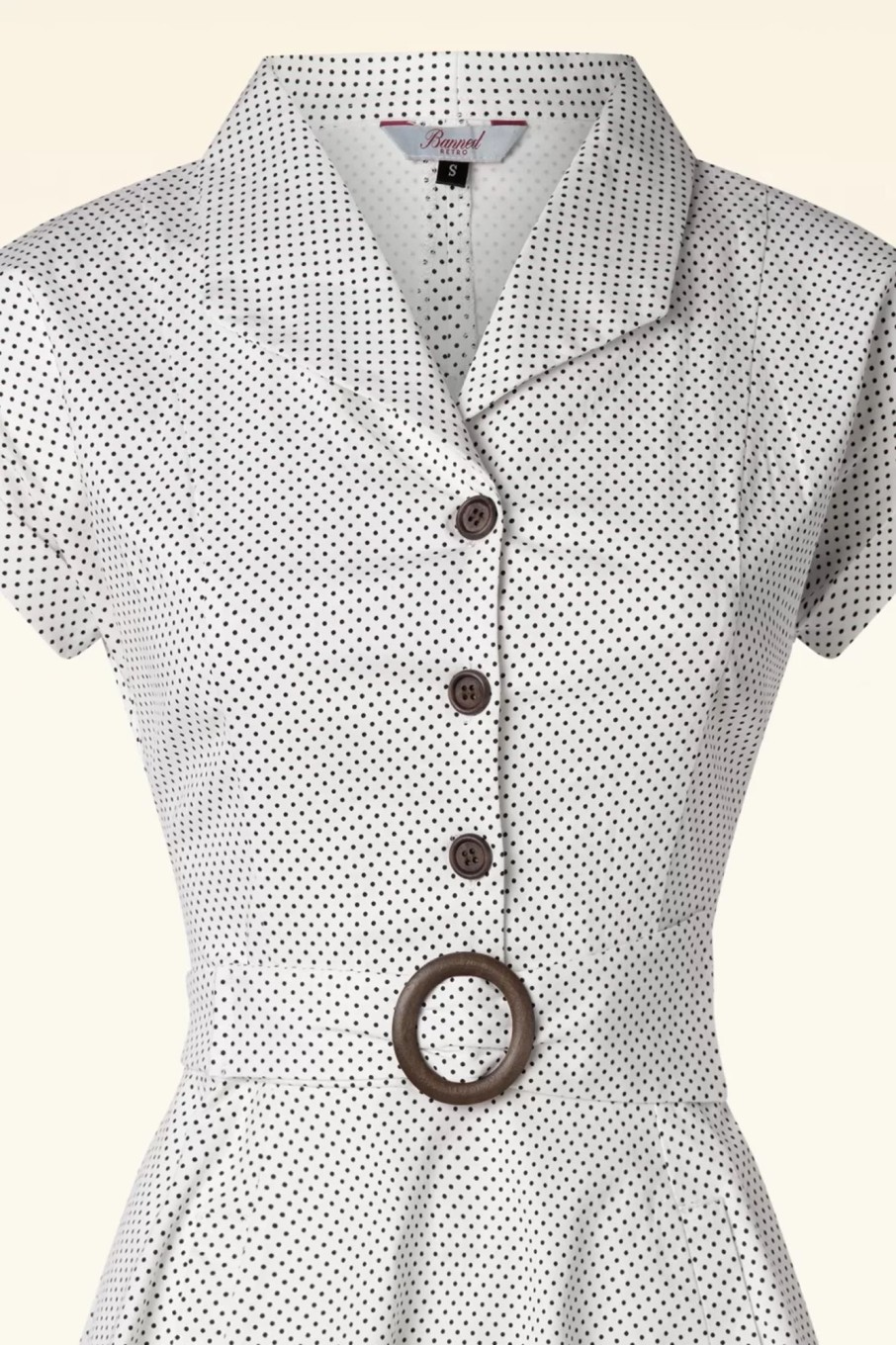 Banned Retro Plus Sizes Kleider | Polka Dot Tanz Kleid In Off White