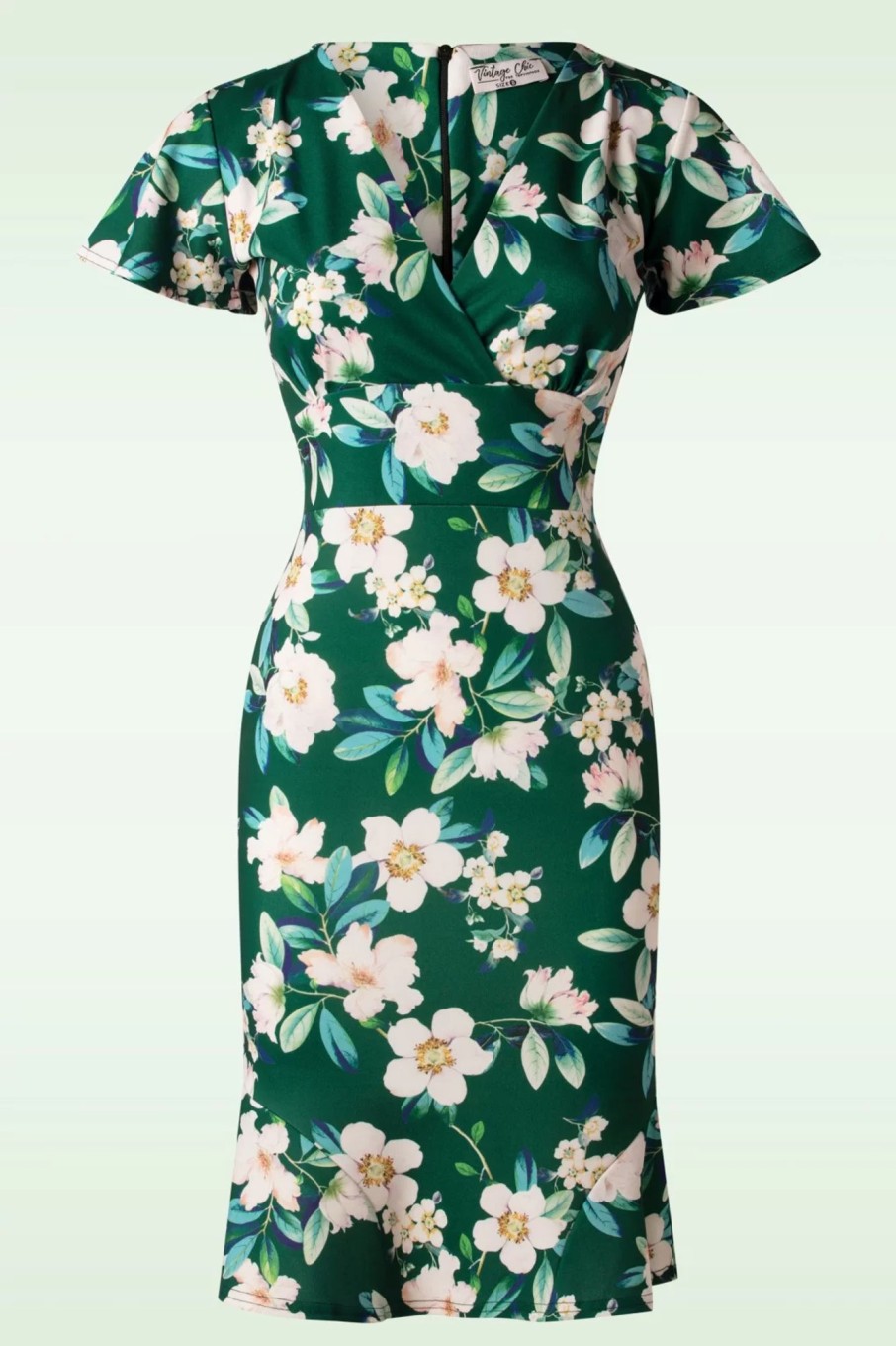 Vintage Chic for Topvintage Uni Kleider | Katie Floral Etuikleid In Grun