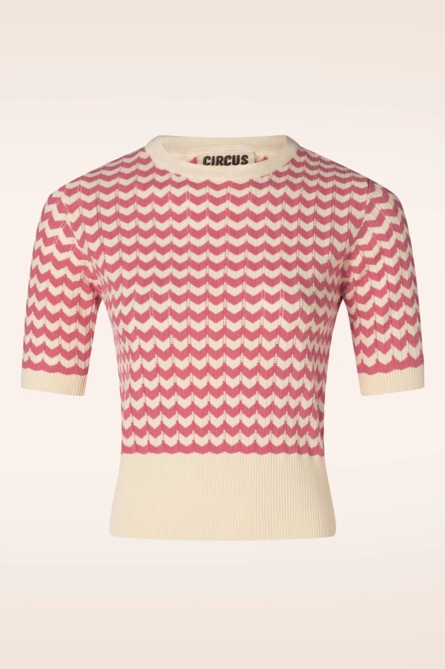 Circus Pullover | June Pullover In Off White Und Kirsche