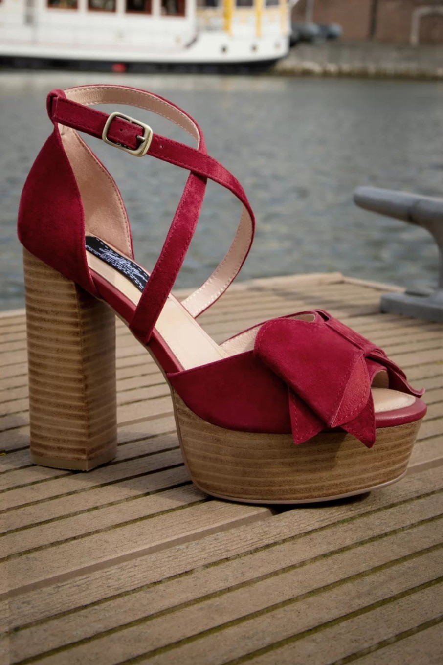 Lola Ramona u2665 Topvintage Pumps | Yvonne Saint Tropez Plateaupumps In Feuerrot