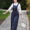 Banned Retro Playsuits & Jumpsuits | Gestreifte Segel Latzhose In Marineblau