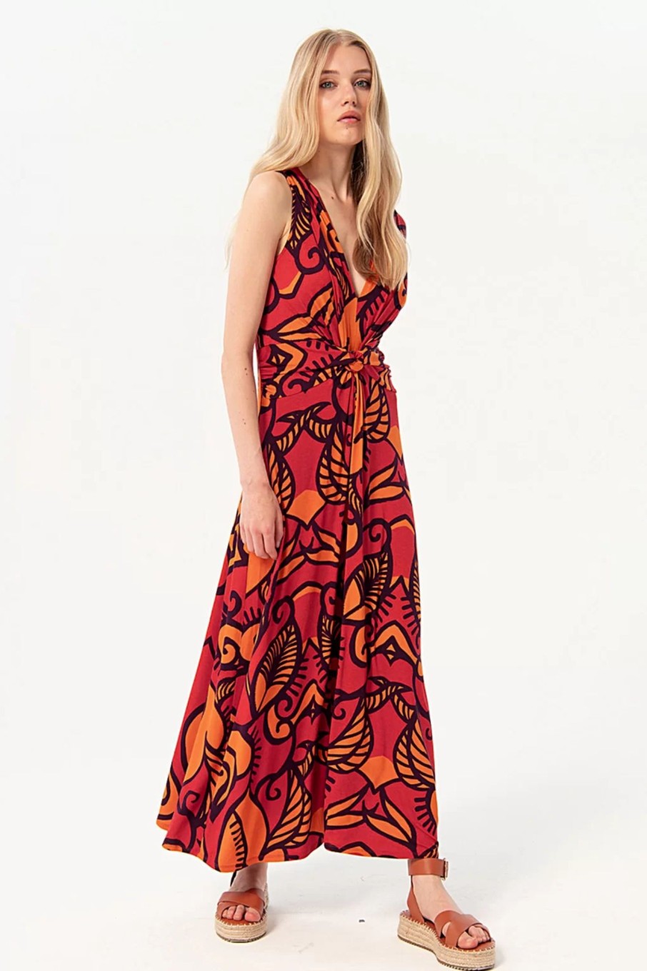 Surkana Plus Sizes Kleider | Camila Maxi Kleid In Orange