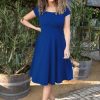 Vintage Chic for Topvintage Plus Sizes Kleider | Riyana Swing Kleid In Konigsblau