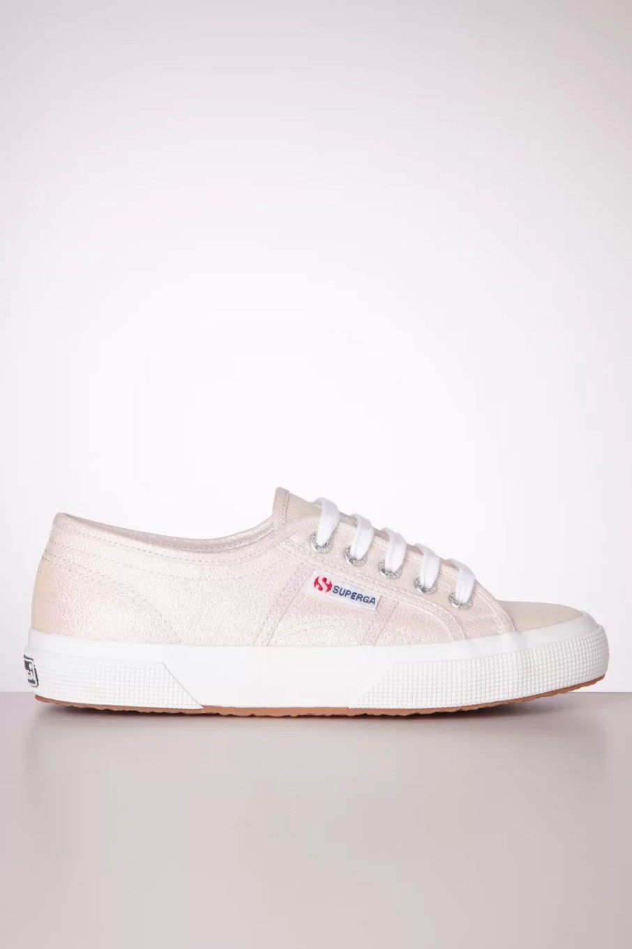 Superga Sneaker | Klassische Glitzer Sneaker In Schillerndem Beige