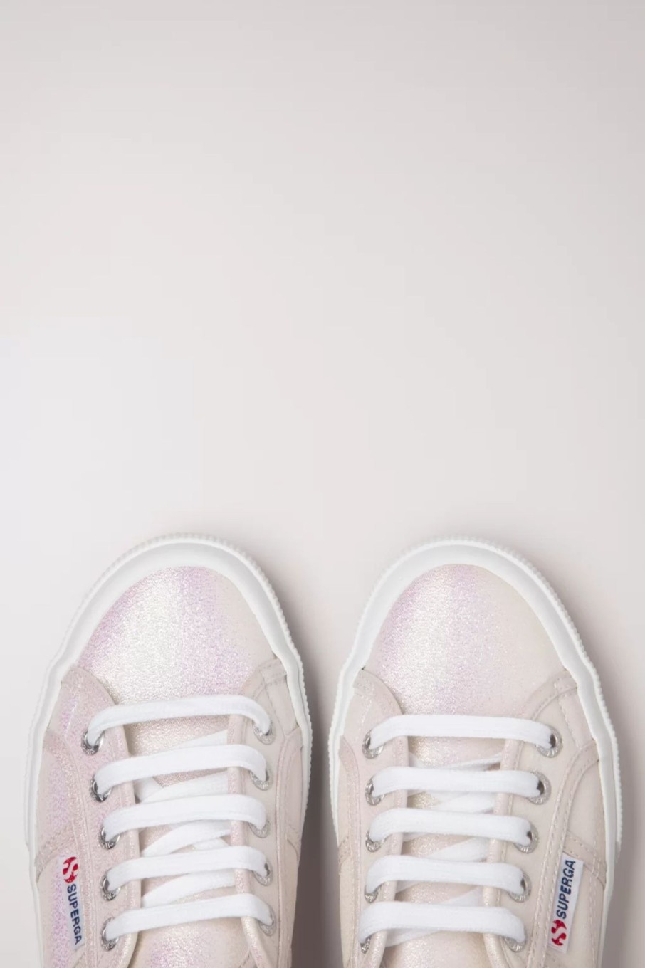 Superga Sneaker | Klassische Glitzer Sneaker In Schillerndem Beige