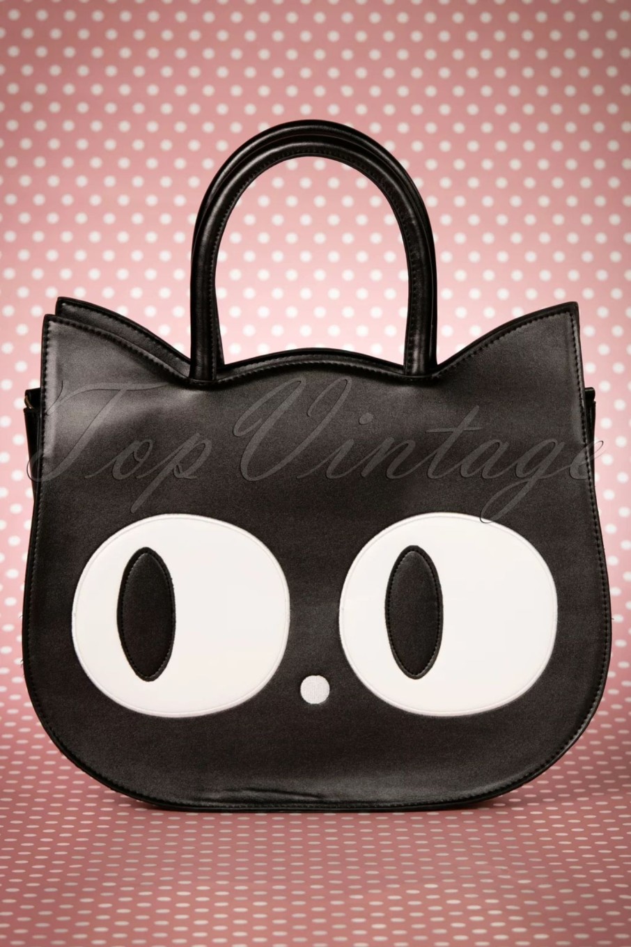 Banned Retro Taschen | Lizzy The Big Eyed Cat Tasche In Schwarz