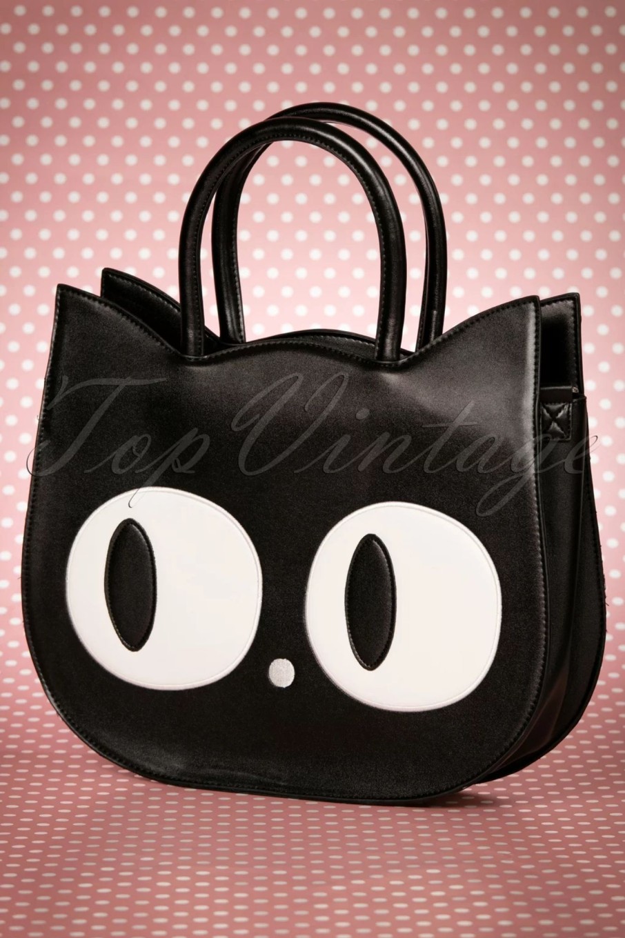 Banned Retro Taschen | Lizzy The Big Eyed Cat Tasche In Schwarz