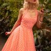 Topvintage Boutique Collection Plus Sizes Kleider | Topvintage Exklusiv ~ Bettie Polka Dot Swing Kleid In Orange