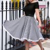 Glamour Bunny Swing Kleider | The Brigitte Gingham Swing Kleid In Schwarz Und Weis