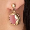 Lovely Schmuck | Gold Plated Cat Eye Ohrstecker In Rosa