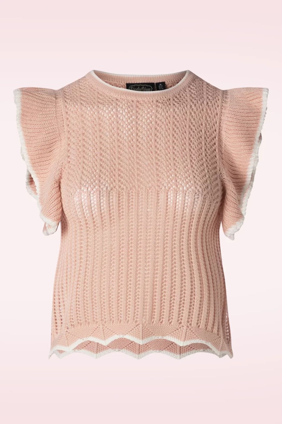 Vixen Pullover | Ruschen Strick Pullunder In Rosa